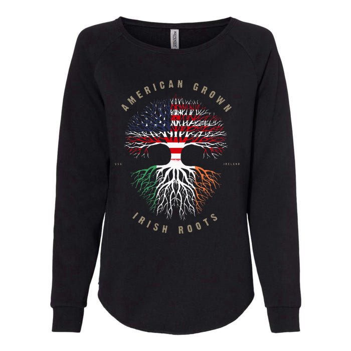 American Grown Irish Roots Ireland Flag Womens California Wash Sweatshirt