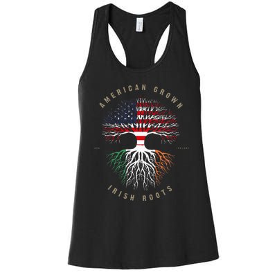 American Grown Irish Roots Ireland Flag Women's Racerback Tank