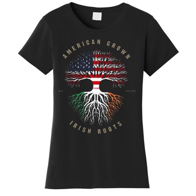 American Grown Irish Roots Ireland Flag Women's T-Shirt