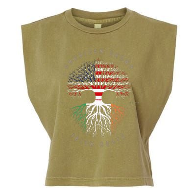 American Grown Irish Roots Ireland Flag Garment-Dyed Women's Muscle Tee