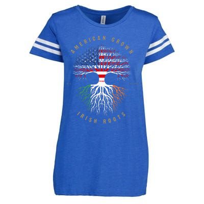 American Grown Irish Roots Ireland Flag Enza Ladies Jersey Football T-Shirt