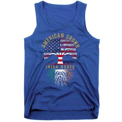 American Grown Irish Roots Tree Flag Family Heritage Gift Tank Top