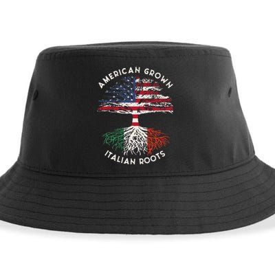 American Grown Italian Roots Family Tree Italy Flag Italian Sustainable Bucket Hat