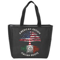 American Grown Italian Roots Family Tree Italy Flag Italian Zip Tote Bag