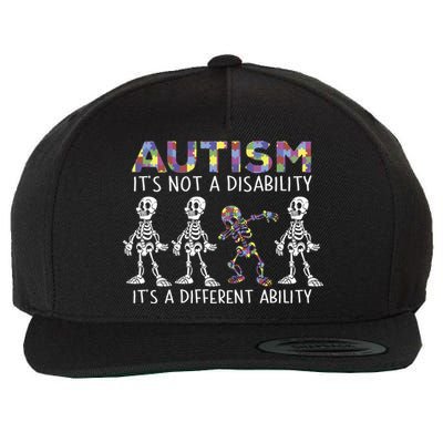 Autism Gift It's A Different Ability Gift Autism Awareness Cool Gift Wool Snapback Cap