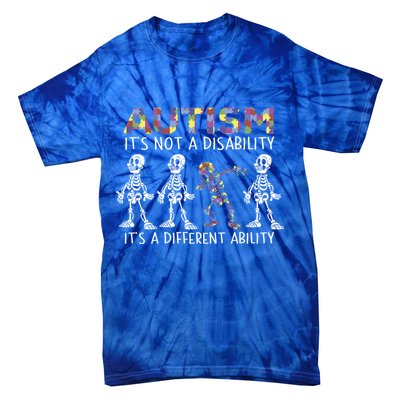 Autism Gift It's A Different Ability Gift Autism Awareness Cool Gift Tie-Dye T-Shirt