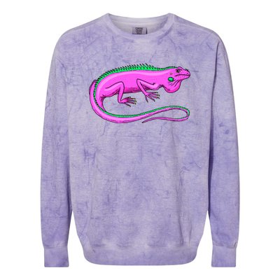 American Green Iguana Lizard Colorblast Crewneck Sweatshirt