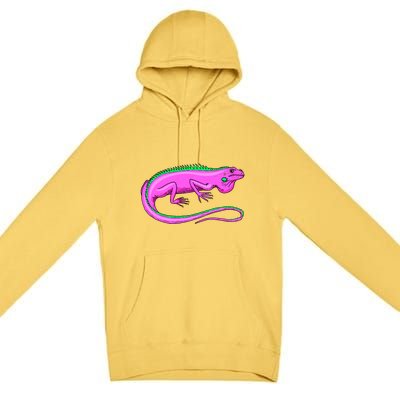 American Green Iguana Lizard Premium Pullover Hoodie