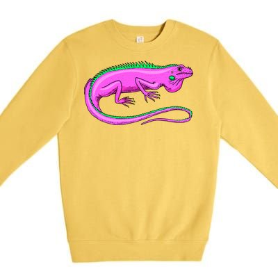 American Green Iguana Lizard Premium Crewneck Sweatshirt