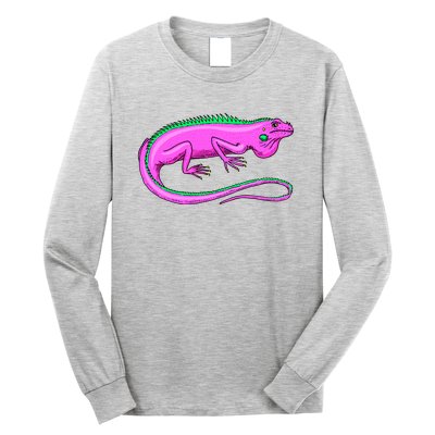 American Green Iguana Lizard Long Sleeve Shirt