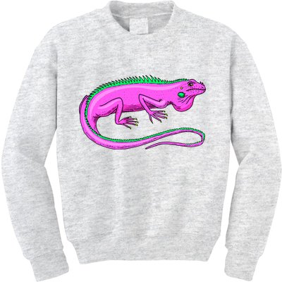 American Green Iguana Lizard Kids Sweatshirt