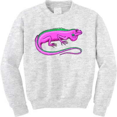 American Green Iguana Lizard Kids Sweatshirt