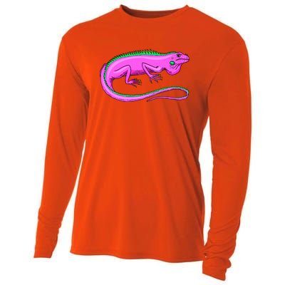 American Green Iguana Lizard Cooling Performance Long Sleeve Crew