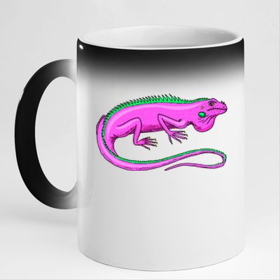 American Green Iguana Lizard 11oz Black Color Changing Mug