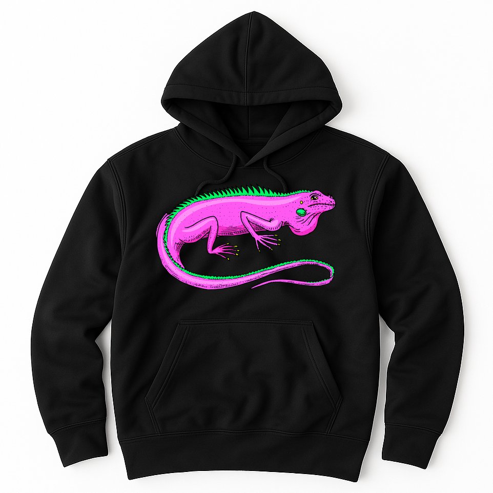 American Green Iguana Lizard Hoodie