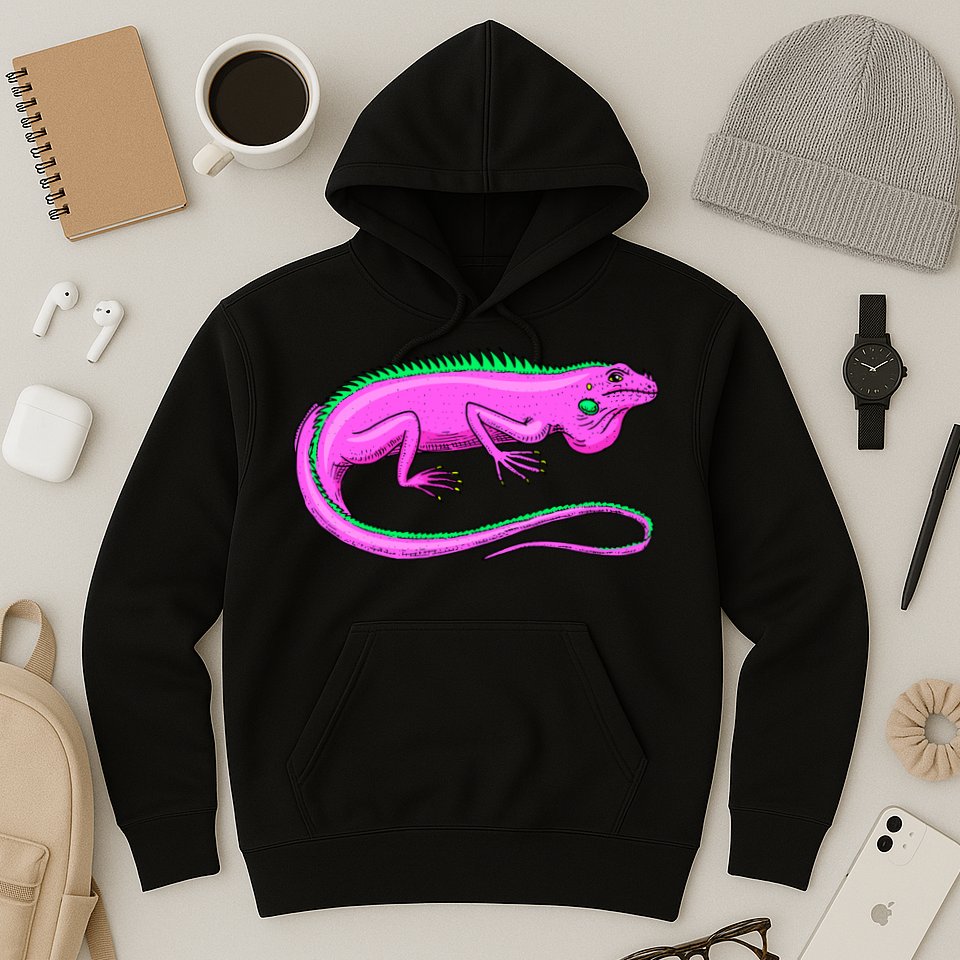 American Green Iguana Lizard Hoodie