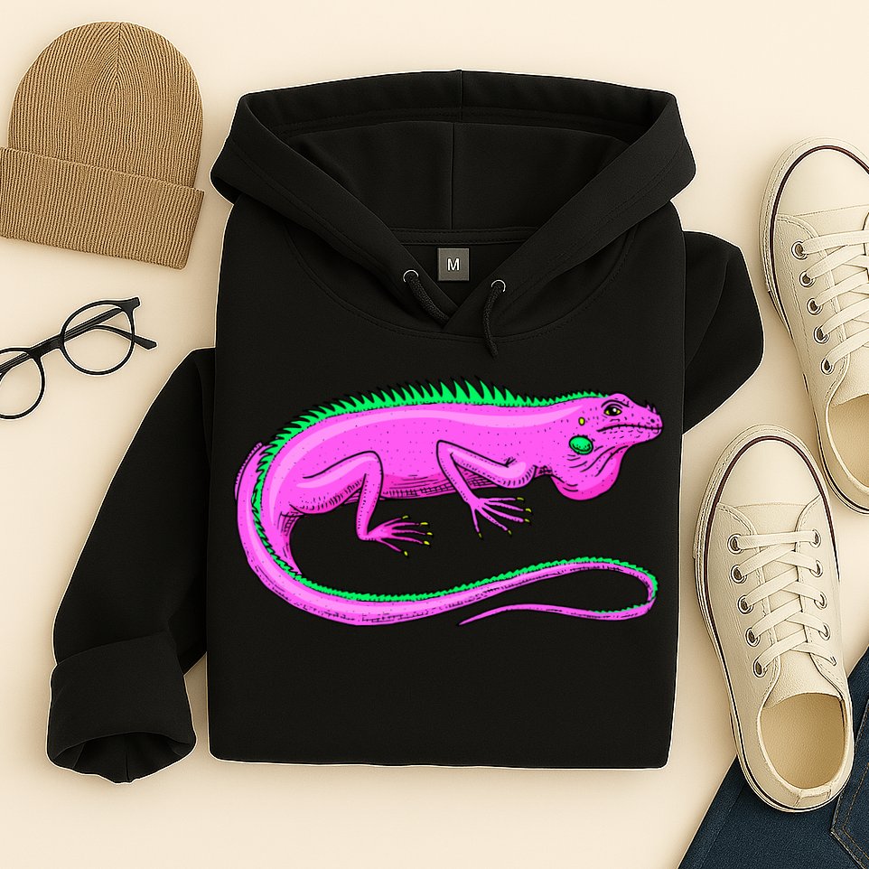 American Green Iguana Lizard Hoodie