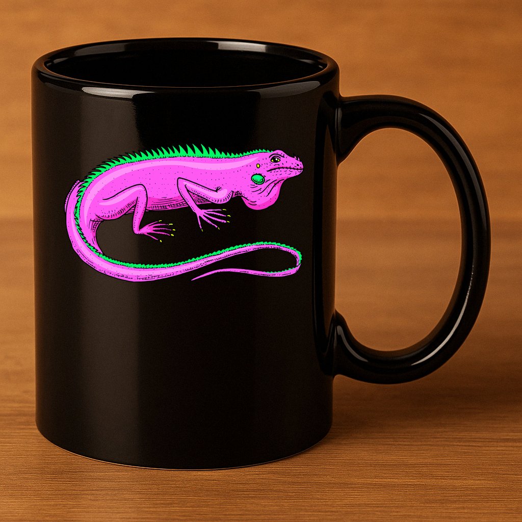 American Green Iguana Lizard 11oz C Handle Ceramic Mug