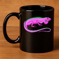 American Green Iguana Lizard 11oz C Handle Ceramic Mug