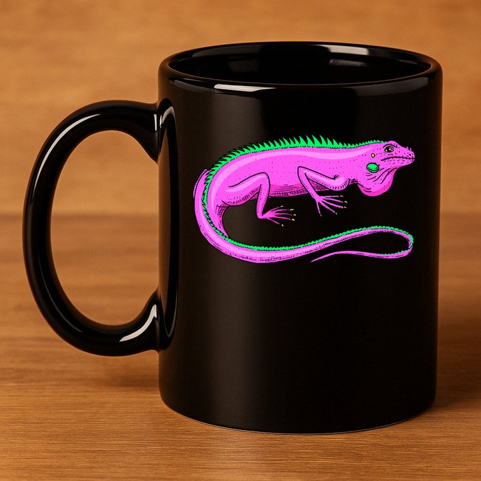 American Green Iguana Lizard 11oz C Handle Ceramic Mug
