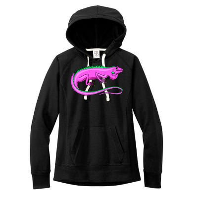 American Green Iguana Lizard Women's Fleece Hoodie