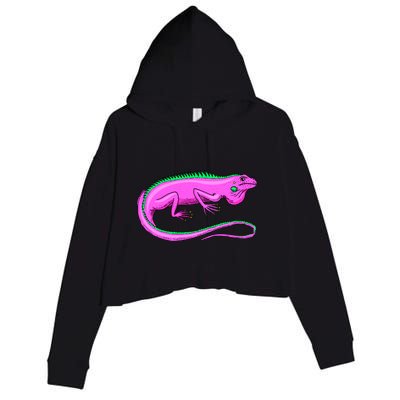 American Green Iguana Lizard Crop Fleece Hoodie