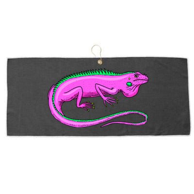 American Green Iguana Lizard Large Microfiber Waffle Golf Towel