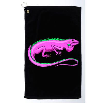 American Green Iguana Lizard Platinum Collection Golf Towel