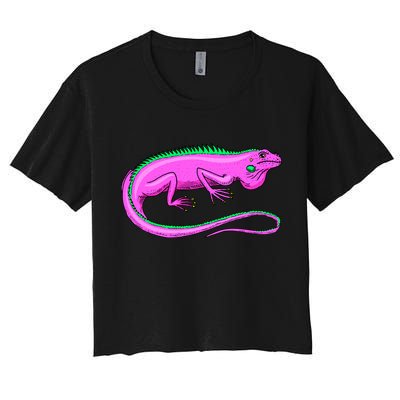 American Green Iguana Lizard Crop Top