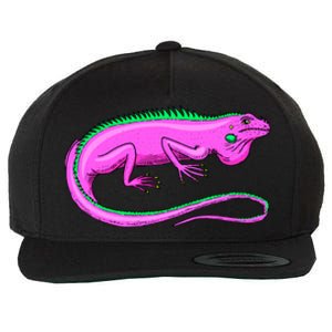 American Green Iguana Lizard Wool Snapback Cap