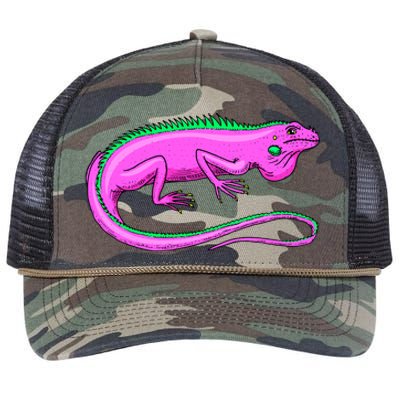 American Green Iguana Lizard Retro Rope Trucker Hat Cap