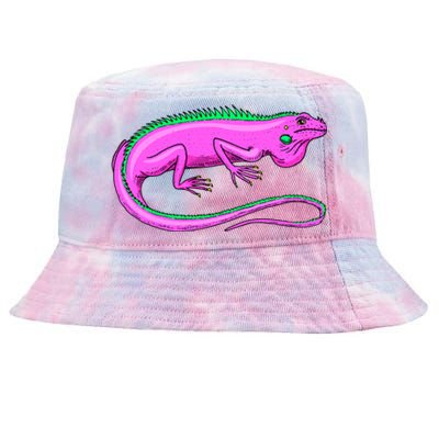 American Green Iguana Lizard Tie-Dyed Bucket Hat