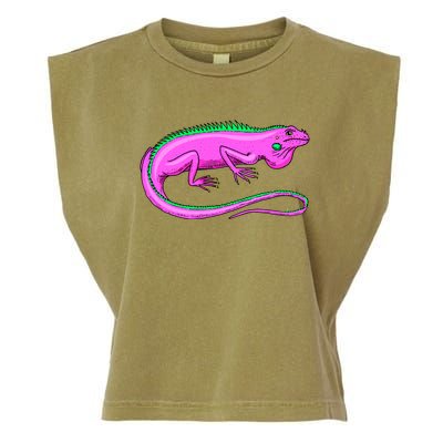 American Green Iguana Lizard Garment-Dyed Women's Muscle Tee