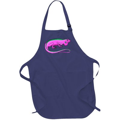 American Green Iguana Lizard Full-Length Apron With Pockets