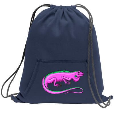 American Green Iguana Lizard Sweatshirt Cinch Pack Bag