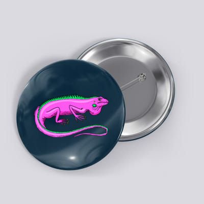 American Green Iguana Lizard Button