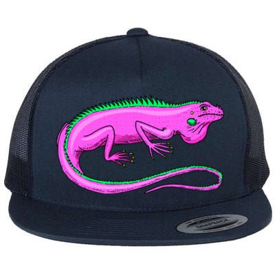 American Green Iguana Lizard Flat Bill Trucker Hat