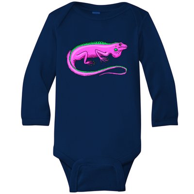 American Green Iguana Lizard Baby Long Sleeve Bodysuit