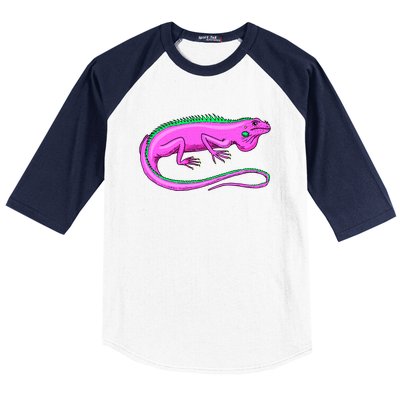 American Green Iguana Lizard Baseball Sleeve Shirt