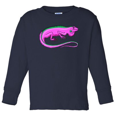 American Green Iguana Lizard Toddler Long Sleeve Shirt