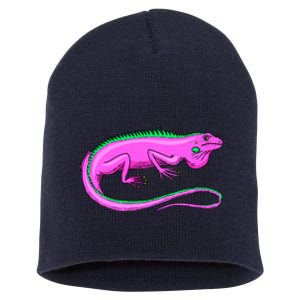 American Green Iguana Lizard Short Acrylic Beanie