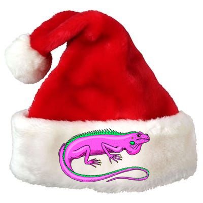 American Green Iguana Lizard Premium Christmas Santa Hat