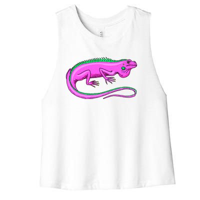 American Green Iguana Lizard Women's Racerback Cropped Tank