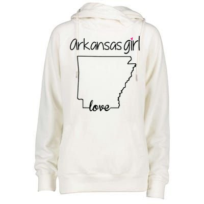 Arkansas Girl I Love Arkansas Home Cute Arkansas Womens Funnel Neck Pullover Hood