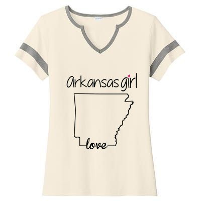 Arkansas Girl I Love Arkansas Home Cute Arkansas Ladies Halftime Notch Neck Tee