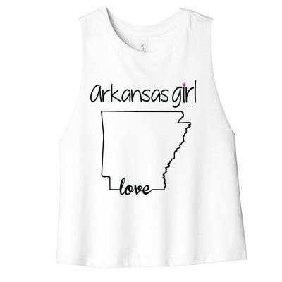 Arkansas Girl I Love Arkansas Home Cute Arkansas Women's Racerback Cropped Tank