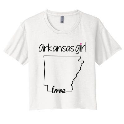 Arkansas Girl I Love Arkansas Home Cute Arkansas Women's Crop Top Tee