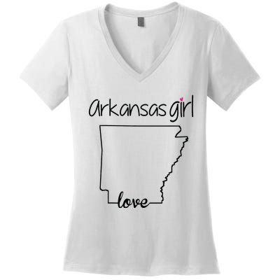 Arkansas Girl I Love Arkansas Home Cute Arkansas Women's V-Neck T-Shirt