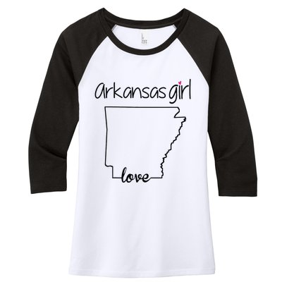 Arkansas Girl I Love Arkansas Home Cute Arkansas Women's Tri-Blend 3/4-Sleeve Raglan Shirt