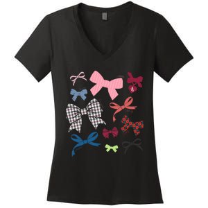 American Girl Iconic Hair Bows Women's V-Neck T-Shirt